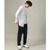 【やわらかい着心地】ランダムストライプ柄ツイルセミワイドシルエットバンドシャツ | a.v.v【MEN】 | 詳細画像10