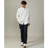 【やわらかい着心地】ランダムストライプ柄ツイルセミワイドシルエットバンドシャツ | a.v.v【MEN】 | 詳細画像11