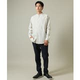 【やわらかい着心地】ランダムストライプ柄ツイルセミワイドシルエットバンドシャツ | a.v.v【MEN】 | 詳細画像13