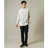 【やわらかい着心地】ランダムストライプ柄ツイルセミワイドシルエットバンドシャツ | a.v.v【MEN】 | 詳細画像14