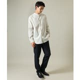 【やわらかい着心地】ランダムストライプ柄ツイルセミワイドシルエットバンドシャツ | a.v.v【MEN】 | 詳細画像16