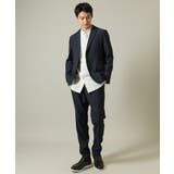 【やわらかい着心地】ランダムストライプ柄ツイルセミワイドシルエットバンドシャツ | a.v.v【MEN】 | 詳細画像18