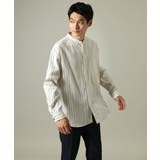 【やわらかい着心地】ランダムストライプ柄ツイルセミワイドシルエットバンドシャツ | a.v.v【MEN】 | 詳細画像19