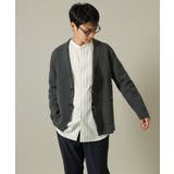 【やわらかい着心地】ランダムストライプ柄ツイルセミワイドシルエットバンドシャツ | a.v.v【MEN】 | 詳細画像23