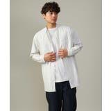 【やわらかい着心地】ランダムストライプ柄ツイルセミワイドシルエットバンドシャツ | a.v.v【MEN】 | 詳細画像24