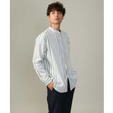 【やわらかい着心地】ランダムストライプ柄ツイルセミワイドシルエットバンドシャツ | a.v.v【MEN】 | 詳細画像27