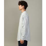 【やわらかい着心地】ランダムストライプ柄ツイルセミワイドシルエットバンドシャツ | a.v.v【MEN】 | 詳細画像28