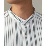 【やわらかい着心地】ランダムストライプ柄ツイルセミワイドシルエットバンドシャツ | a.v.v【MEN】 | 詳細画像31