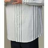 【やわらかい着心地】ランダムストライプ柄ツイルセミワイドシルエットバンドシャツ | a.v.v【MEN】 | 詳細画像33