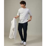 【やわらかい着心地】ランダムストライプ柄ツイルセミワイドシルエットバンドシャツ | a.v.v【MEN】 | 詳細画像8