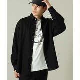 ブラック | 【イージーケア/毛玉になりづらい】ワイドシルエットシャツ | a.v.v【MEN】