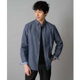 ネイビー | ヘリンボーンダブルフェイスシャツ | a.v.v【MEN】