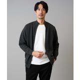 ダークグレー | 【洗濯機で洗える】ダブルフェイスニットスタンドジップカーディガン | a.v.v【MEN】