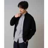 ブラック | 【洗濯機で洗える】ダブルフェイスニットスタンドジップカーディガン | a.v.v【MEN】