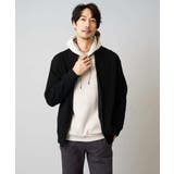 ブラック | 【洗濯機で洗える】ポリエステルリブニットジップアップカーディガン | a.v.v【MEN】