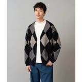 【洗濯で洗える】シャギーアーガイルワイドシルエットカーディガン | a.v.v【MEN】 | 詳細画像10