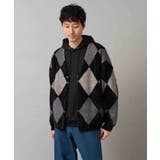 【洗濯で洗える】シャギーアーガイルワイドシルエットカーディガン | a.v.v【MEN】 | 詳細画像12