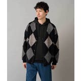 【洗濯で洗える】シャギーアーガイルワイドシルエットカーディガン | a.v.v【MEN】 | 詳細画像13