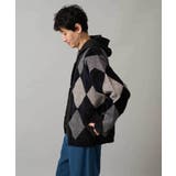 【洗濯で洗える】シャギーアーガイルワイドシルエットカーディガン | a.v.v【MEN】 | 詳細画像15