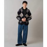 【洗濯で洗える】シャギーアーガイルワイドシルエットカーディガン | a.v.v【MEN】 | 詳細画像5