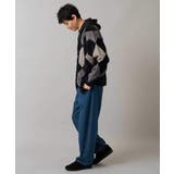 【洗濯で洗える】シャギーアーガイルワイドシルエットカーディガン | a.v.v【MEN】 | 詳細画像7