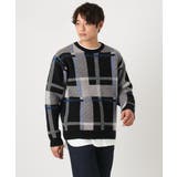 【洗濯機で洗える】チェック柄クルーネックニット | a.v.v【MEN】 | 詳細画像11 