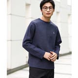 ネイビー | 【春まで使える】エッフェル刺繍ボートネックニット | a.v.v【MEN】