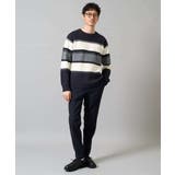 【洗濯機で洗える】モールボーダークルーネックニット | a.v.v【MEN】 | 詳細画像10