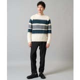 【洗濯機で洗える】モールボーダークルーネックニット | a.v.v【MEN】 | 詳細画像2