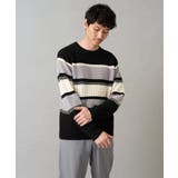 【洗濯機で洗える】モールボーダークルーネックニット | a.v.v【MEN】 | 詳細画像33