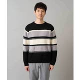 【洗濯機で洗える】モールランダムボーダークルーネックニット | a.v.v【MEN】 | 詳細画像45 
