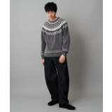 【洗える】モール求心柄クルーネックニット | a.v.v【MEN】 | 詳細画像11 