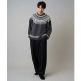 【洗える】モール求心柄クルーネックニット | a.v.v【MEN】 | 詳細画像15 