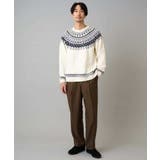 【洗える】モール求心柄クルーネックニット | a.v.v【MEN】 | 詳細画像2 