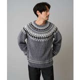 【洗える】モール求心柄クルーネックニット | a.v.v【MEN】 | 詳細画像27 