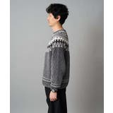 【洗える】モール求心柄クルーネックニット | a.v.v【MEN】 | 詳細画像28 