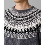 【洗える】モール求心柄クルーネックニット | a.v.v【MEN】 | 詳細画像30 