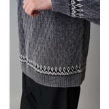 【洗える】モール求心柄クルーネックニット | a.v.v【MEN】 | 詳細画像32 