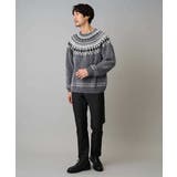 【洗える】モール求心柄クルーネックニット | a.v.v【MEN】 | 詳細画像9 