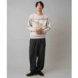 【洗濯機で洗える】モールジャカードボカシ柄ニット | a.v.v【MEN】 | 詳細画像2