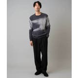 【洗濯機で洗える】モールジャカードボカシ柄ニット | a.v.v【MEN】 | 詳細画像5