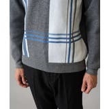 【洗濯機で洗える】チェックジャカードクルーネックニット | a.v.v【MEN】 | 詳細画像13