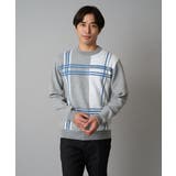【洗濯機で洗える】チェックジャカードクルーネックニット | a.v.v【MEN】 | 詳細画像8