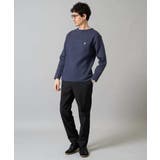 【洗濯機で洗える】ワンポイント刺繍ボートネックニット | a.v.v【MEN】 | 詳細画像7