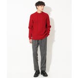 【洗濯機で洗える】アラン編みモックネックニット | a.v.v【MEN】 | 詳細画像5