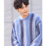 【ユニセックス】グラデストライプワイドシルエットニット | a.v.v【MEN】 | 詳細画像1 
