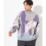 【洗濯機で洗える】スプラッシュ柄クルーネックニット | a.v.v【MEN】 | 詳細画像15 