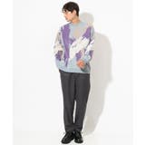 【洗濯機で洗える】スプラッシュ柄クルーネックニット | a.v.v【MEN】 | 詳細画像5 