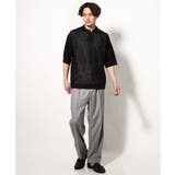 【洗濯機で洗える】メッシュ編みワイドシルエットニットポロ 5分袖 | a.v.v【MEN】 | 詳細画像4