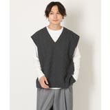 【2SET】Vネック地柄ニットベスト(カットソー付) | a.v.v【MEN】 | 詳細画像21